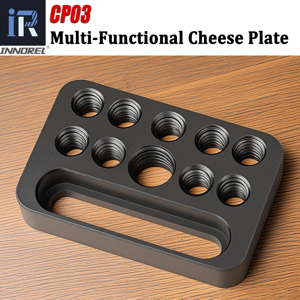 INNOREL CP03 Multi-Functional Cheese Plate with 1/4" & 3/8" Threads,Porous Connection Quick Installation Board for Camera Cage