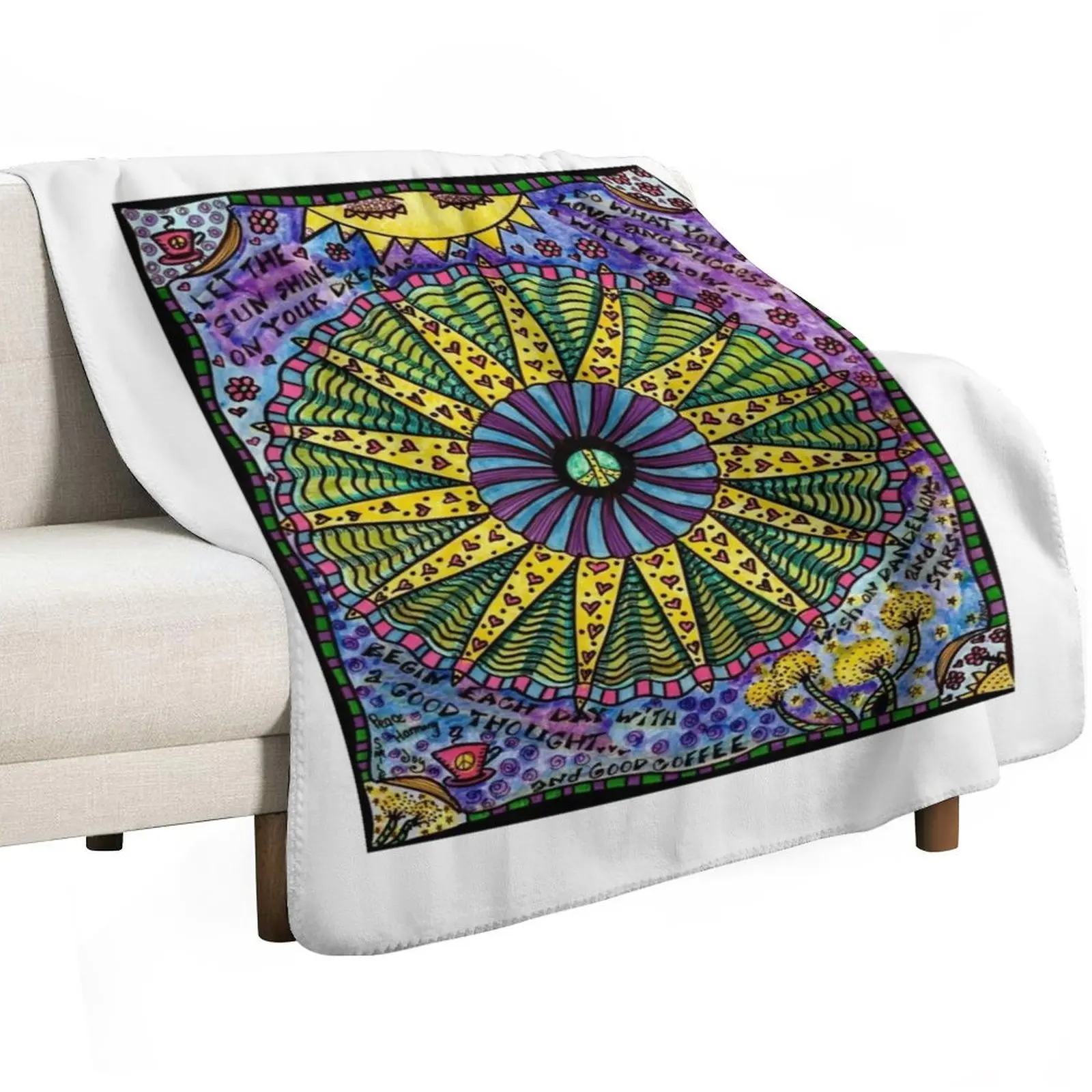 Let Peace In, Featured On CBS Sunday Morning Throw Blanket Sofa Throw sofa bed Flannel Fabric Sofa Bed Blankets