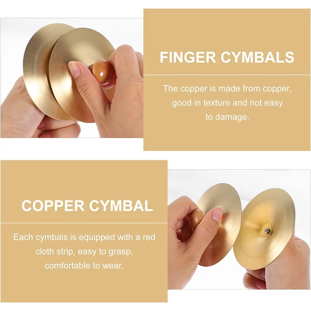 Finger Cymbals With Wooden Handles Mini Marching Cymbals Hand Cymbal Belly Dance Musical Instrument For Dancer Party 4 Finger Cymbals With Wooden Handles Mini Marching Cymbals Hand Cymbal Belly Dance Musical Instrument For Dancer Party 4