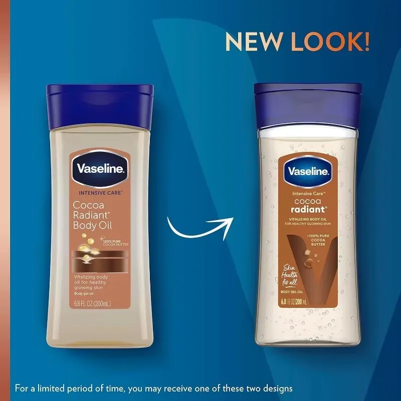 Vaseline Intensive Care Cocoa Radiant For Glowing Skin Count Body Gel Oil ze 100% czystym masłem kakaowym uzupełniającym oleje do ciała