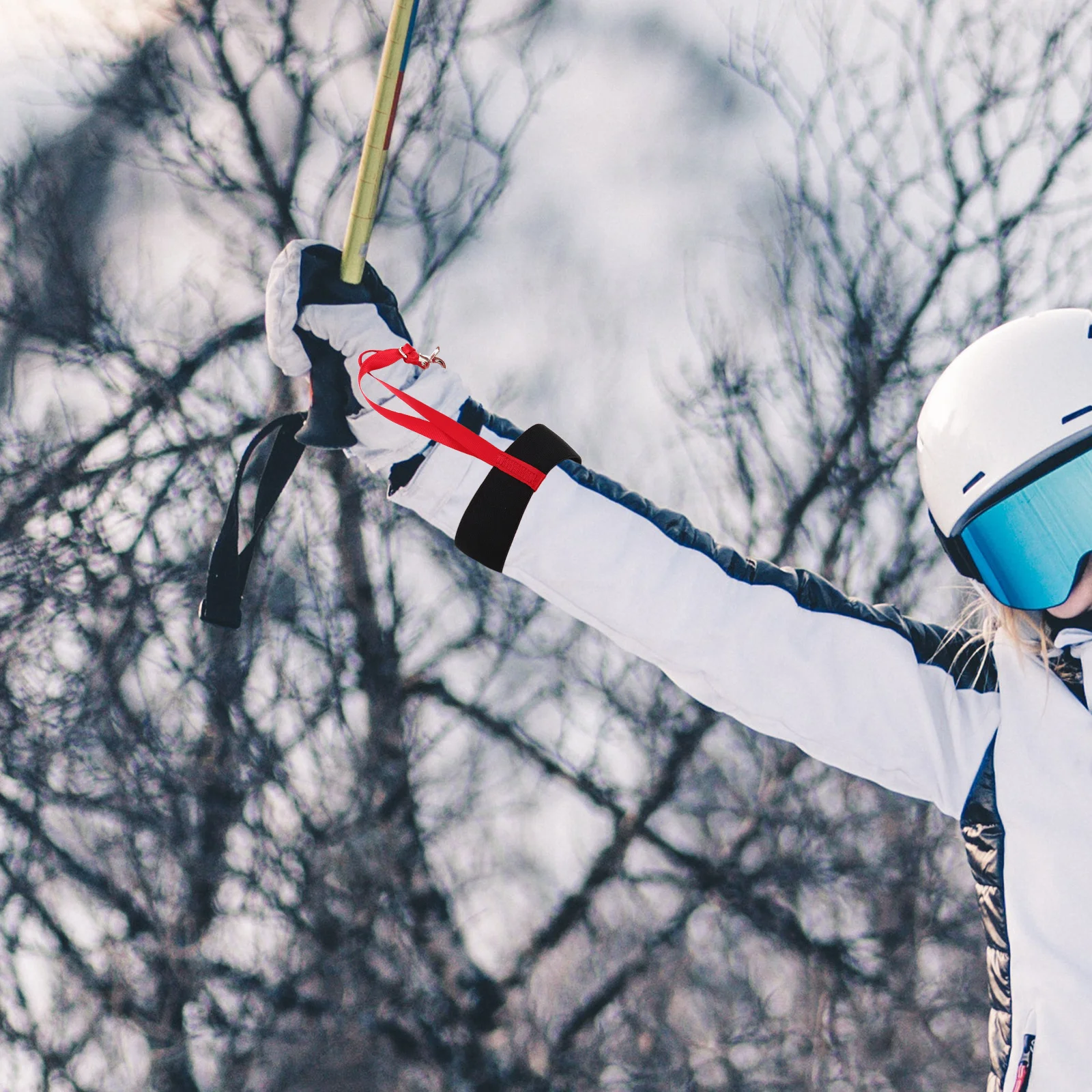 4 قطعة قفاز التزلج الحبل مطاطا شريط للرسغ السلامة مكافحة خسر حبل الشتاء الرياضة في الهواء الطلق قفازات حامل مقاطع للرجال الاطفال