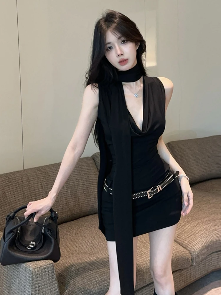 

Сексуальная облегающая юбка с глубоким V-образным вырезом Ne Svel Dr и узкой талией, висящая базовая юбка Ne Sle, базовый слой Sister Sle ort Dr