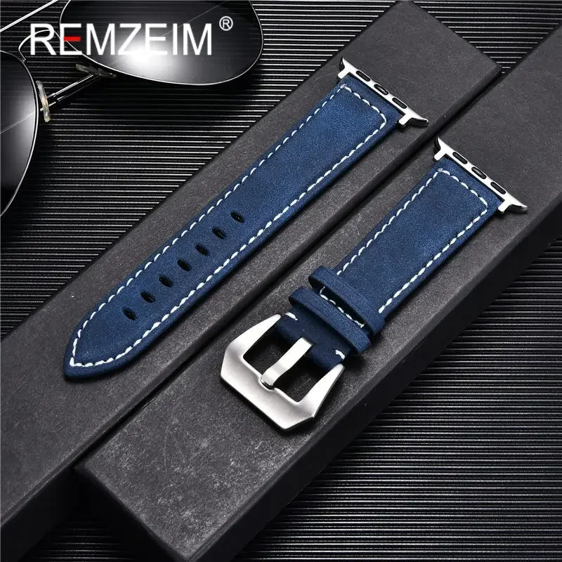 Retro Leather strap For Apple watch band 44mm 40mm 42mm 38mm wrist watchband bracelet for iWatch serie 3 4 5 6 se 7 8 41mm/45mm