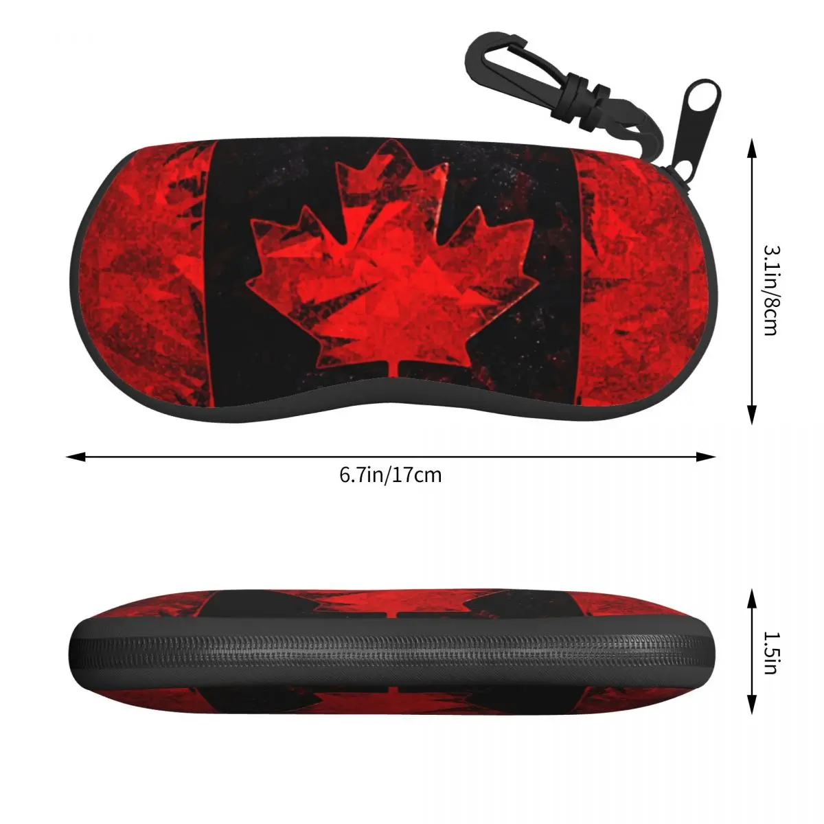 Custom Canada Flag Shell Glasses Case Unisex Travel Canadian Patriotic Eyeglasses Case Sunglasses Protector Box