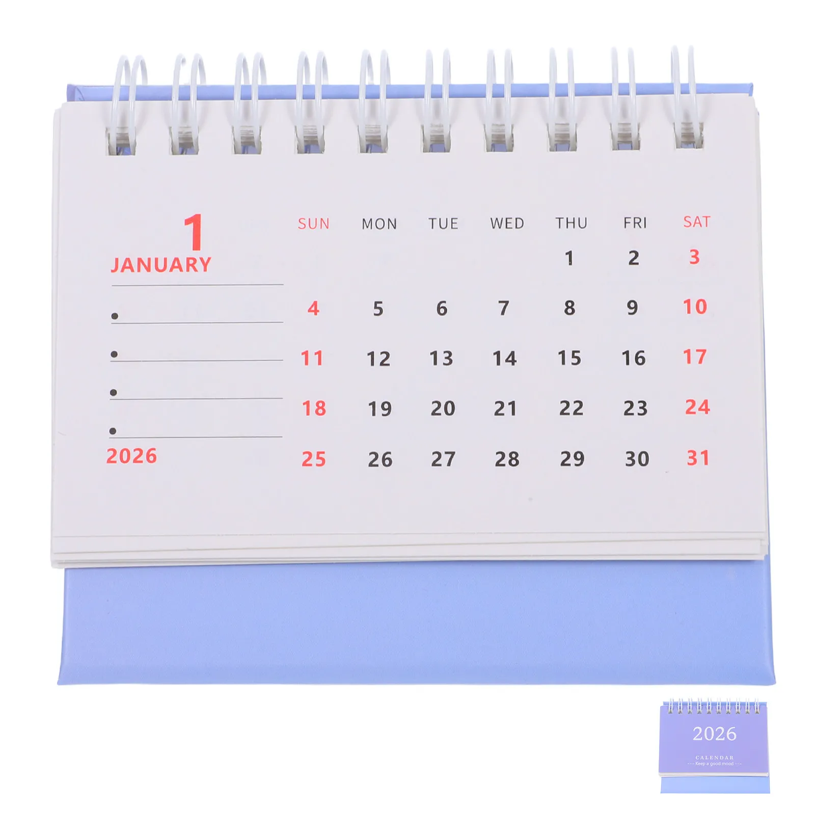 2026 Small Desktop Calendar Foldable Standing Desk Planner Minimalist Solid Color Daily Task Tracker for Work Study Living Space