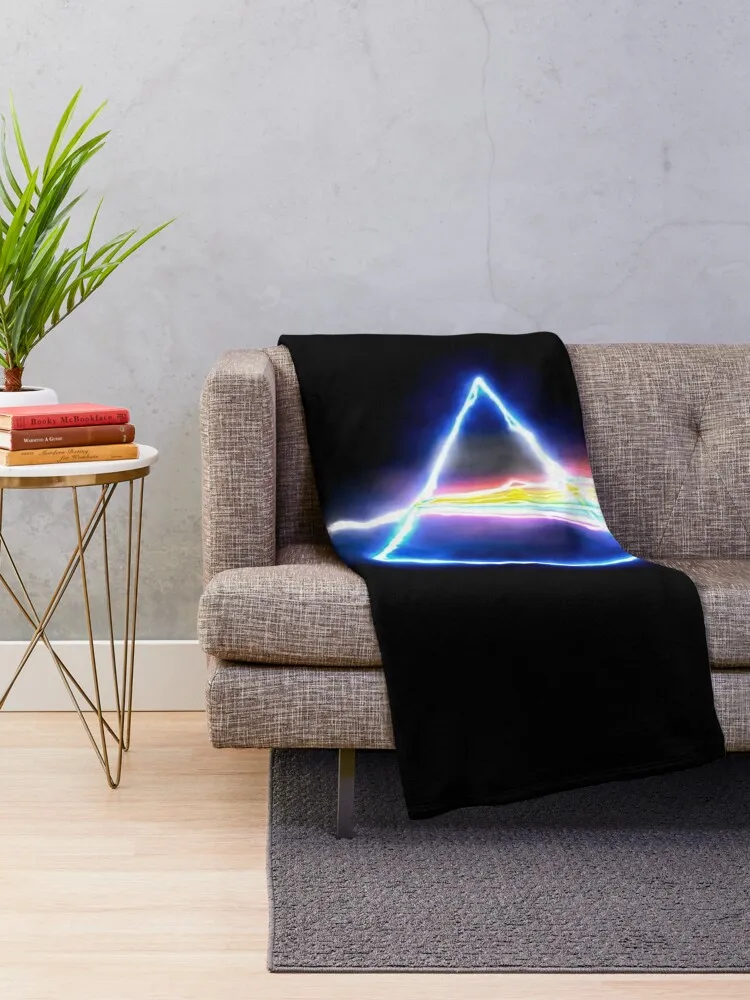 Pink Floyd Dark Side of The Moon Style Prism Rainbow Colors Throw Blanket Single Vintage blankets and throws Nap Blankets