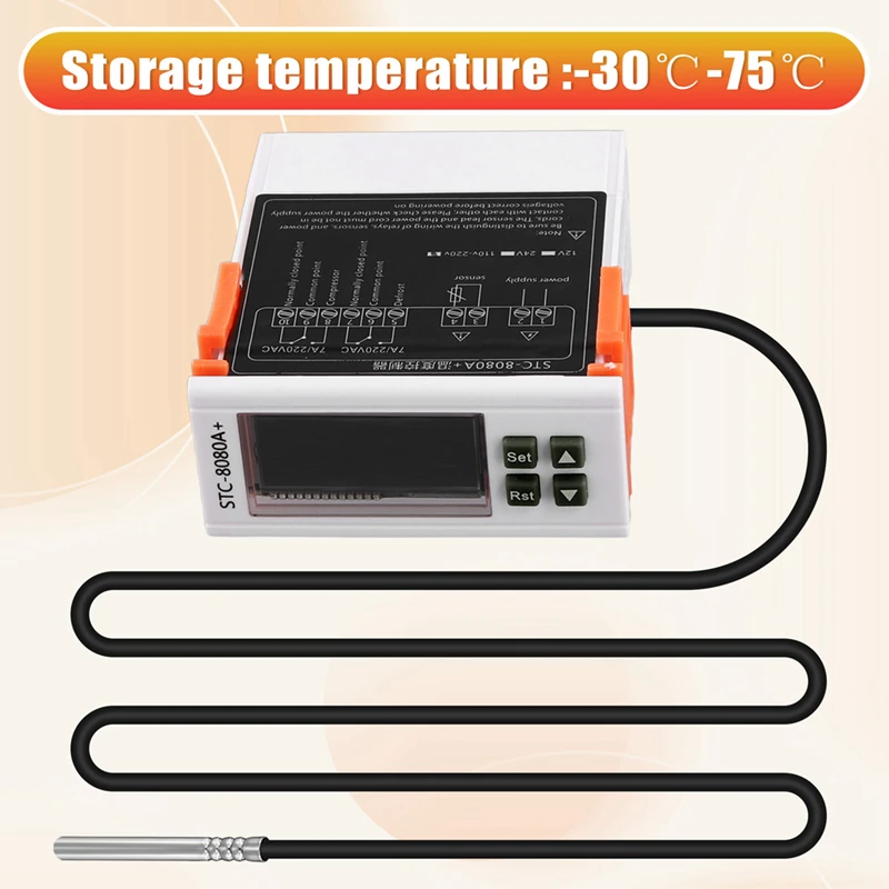 STC-8080A + Numérique ThermoandreTemperature Contrôleur Réfrigérateur indispensable ation existent Dégivrage Minuterie Unique Sonde