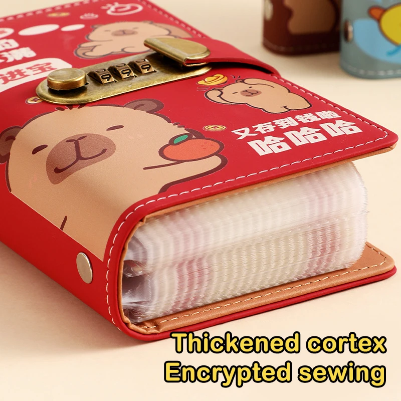 

Многоразовые конверты для денег с мультяшной капибарой, блокнот для совместного накопления, простой и увлекательный способ для бюджетных челленджей по экономии денег, набор.