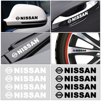 4Pcs Car Door Handle Stickers Tire Rear View Mirror Decals For Nissan Nismo Almera Tiida Juke Teana Qashqai 350Z 370Z GTR