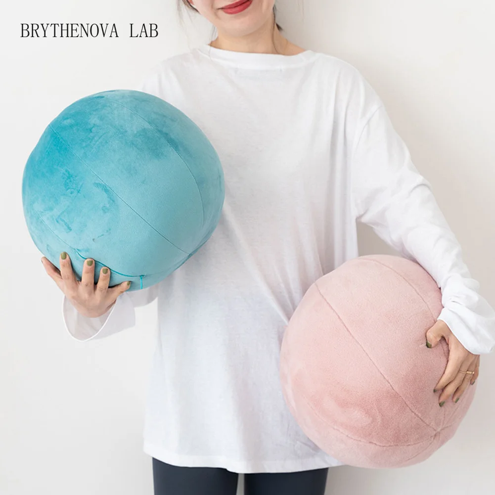 Nordic Velvet Candy Color Round Cushion Morning Ball Home Decorative Sofa Cushion Art Ball Room Salon Gallery Floor Pillow Futon