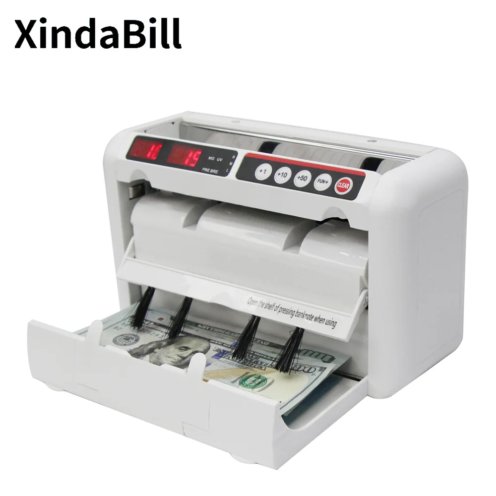 Portable Money Counter K-1000 UVMG Multi Currencies Bill Cash Note Detectors with Battery
