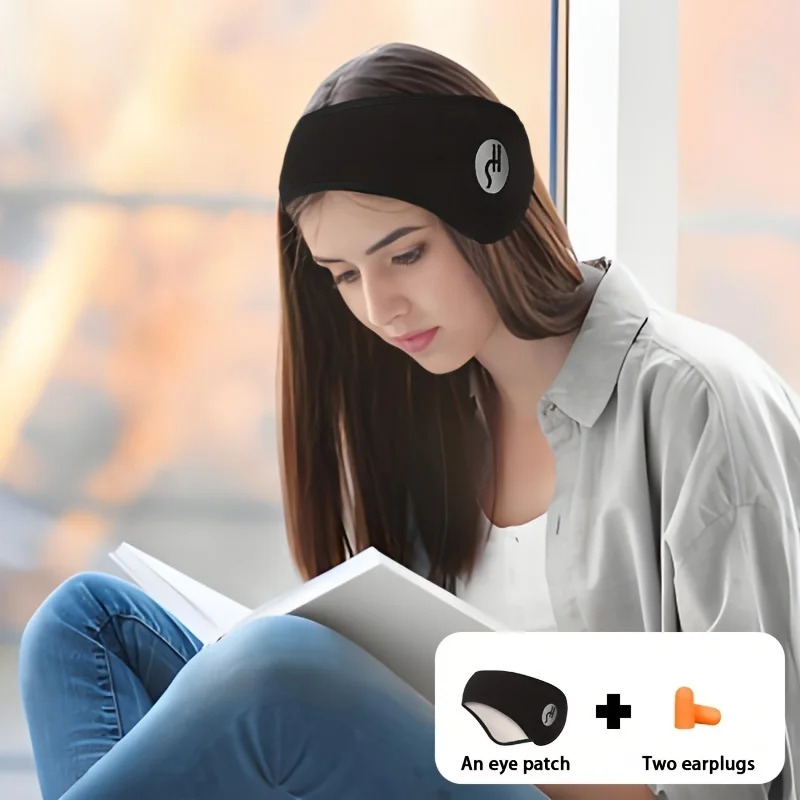 Adjustable Noise-Canceling Earplugs and Sleep Mask Set, One Eye Mask + Two Earplugs, - Comfortable and Fragrance-Free, Free of Parabens, Soft Light-Blocking Eye Mask, Ideal for Reading, Noise Reduction, Travel and Relaxation, Sleep Enhancement Tool |   Soft Material, Sleep Mask