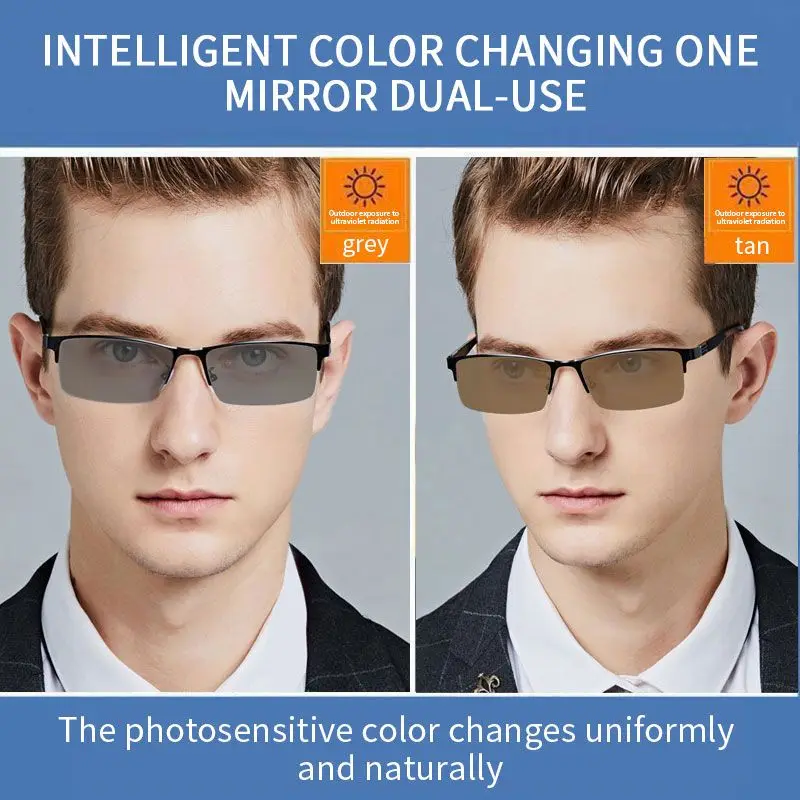 نظارات قصر النظر اللونية ، نصف الإطار ، الرؤية القريبة ، الضوء المضاد للأزرق ، الرؤية القصيرة ، النظارات الخارجية ، عالية الوضوح ، الأعمال