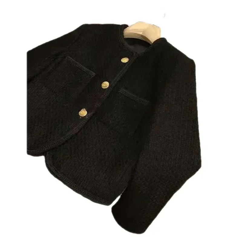 Manteau en tweed de mode coréenne pour femmes, veste polyvalente, vêtements courts trempés, vêtements décontractés, automne, hiver, nouveau, 2023