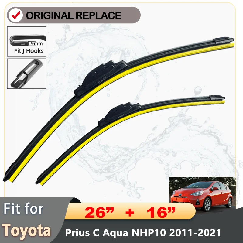 Car Front Wiper Blade For Toyota Prius C Aqua NHP10 2011~2021 Windscreen Windshield Windows Car Wiper Blade 2020 2019 2018