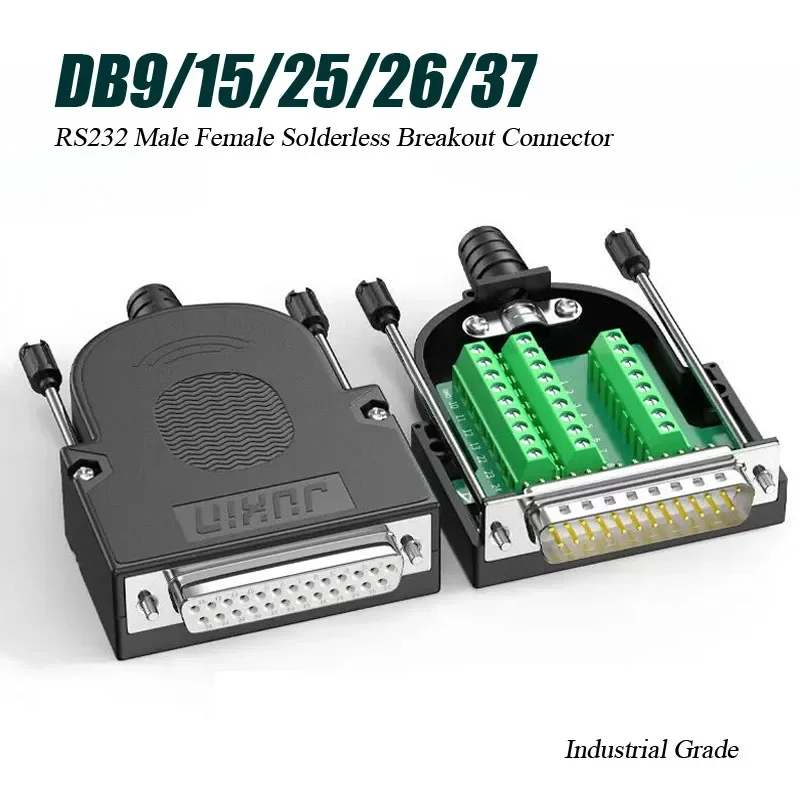 Thin style RS232 DB9/15/25/26/37 Breakout Connector Solderless 9/15Pin 25Pin 26/37Pin D-SUB Connectors 3+9 VGA Male Female Plug