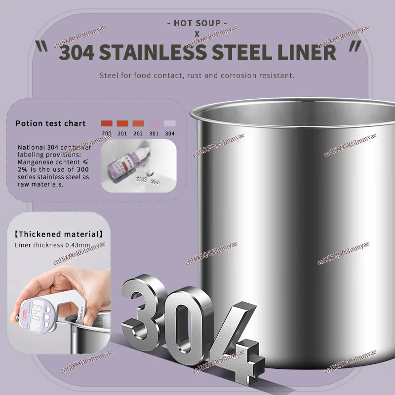 

Commercial Buffet Soup Warmer Electric Heating Insulation Bucket Pot - Restaurant Grade Food Server