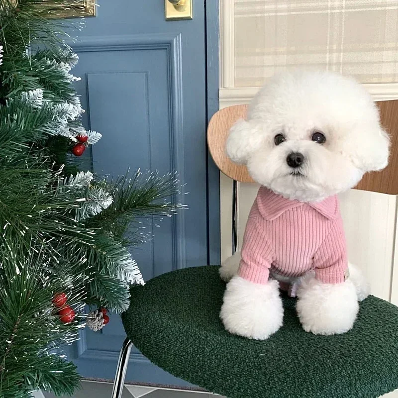 

Winter Dog Clothes Dog Sweater Chihuahua Soft Puppy Kitten Kitten High Collar Solid Color Design Sweater Fashion Cloth for dogs