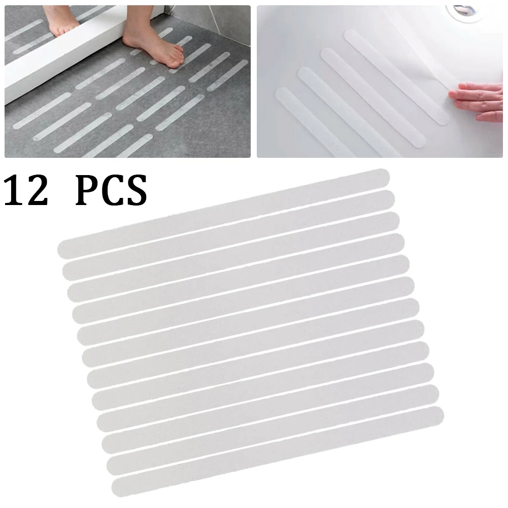 Anti-slip Strips Bathtub Shower Mat Non Slip On Tiles Grip High Quality PEVA Safety Stickers Tape 12PCS 38*2cm