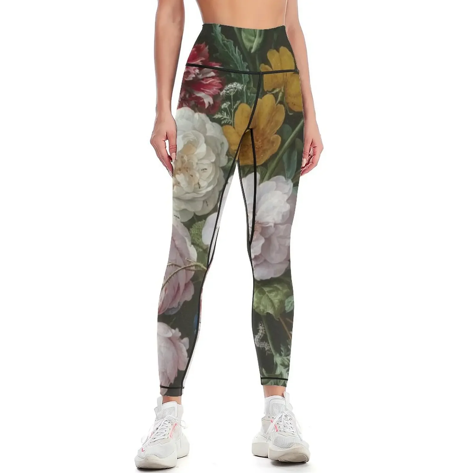 

Jan Davidsz. De Heem - Still Life With Flowers In A Glass Vase, 1683 Leggings gym's sportswear Women's trousers Womens Leggings