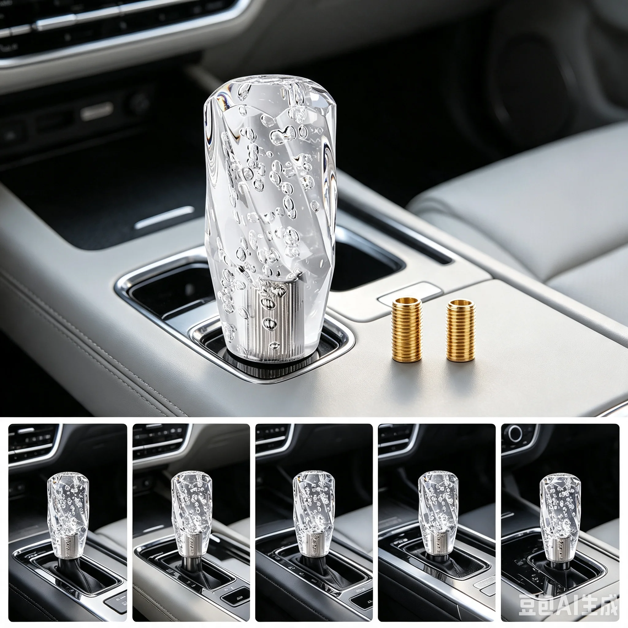 10 15 20 25 30cm Car White Crystal Resin Gear Shift Knob Bubble AT MT Auto Manual Stick Gear Shifter Stick Gear Shift Knob