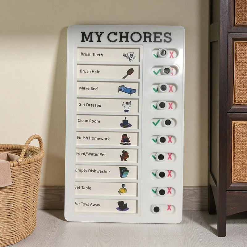 Multi-Kid-ADHS-freundliche Aufgabentabelle – visuelle Checklistentafel mit abnehmbaren Leerkarten für die Routinenplanung von Kindern – Detail 6