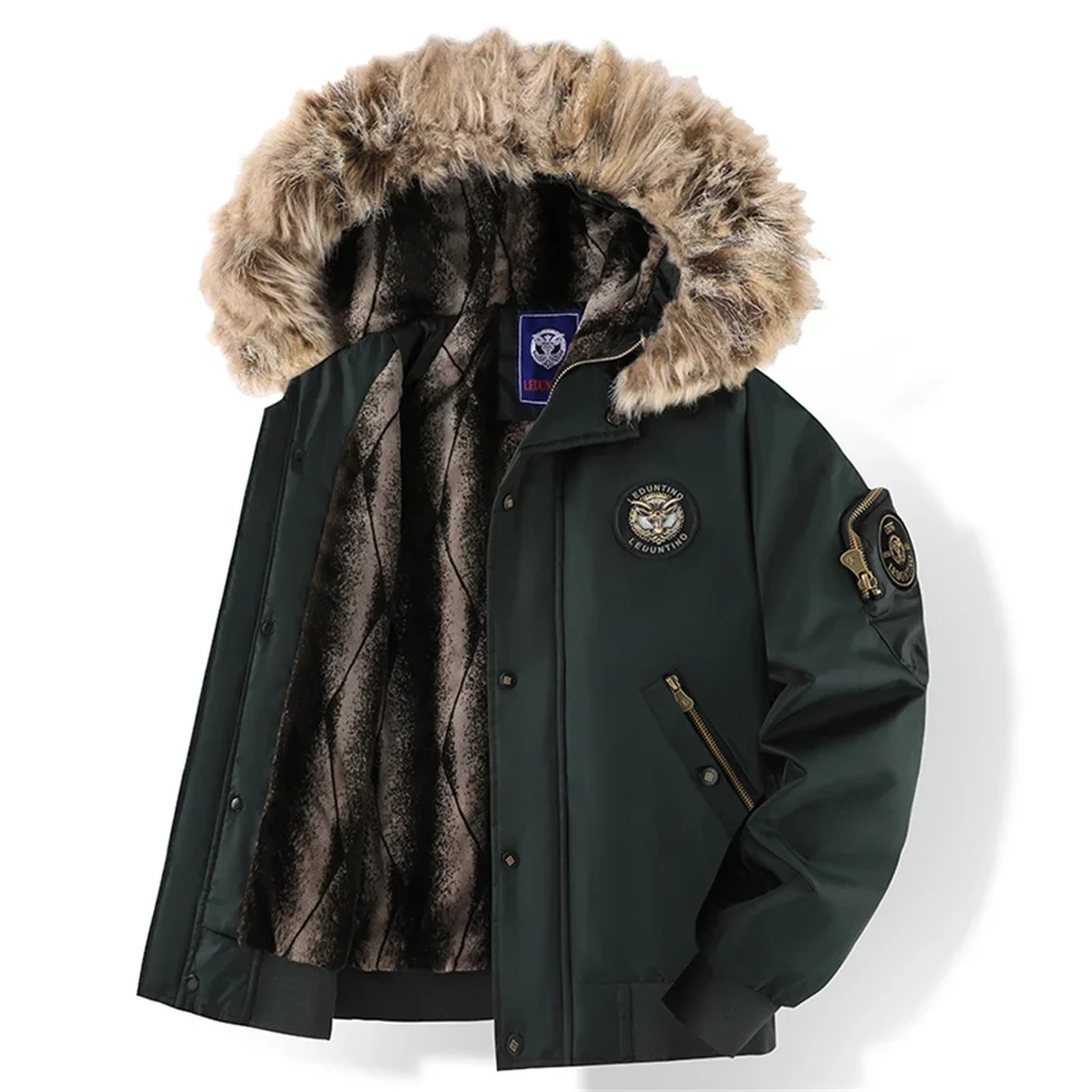 

Зимние мужские парки из искусственного меха с капюшоном, флисовая куртка-пилот, зимние ветрозащитные парки на флисовой подкладке, мужская утолщенная рабочая одежда, пальто