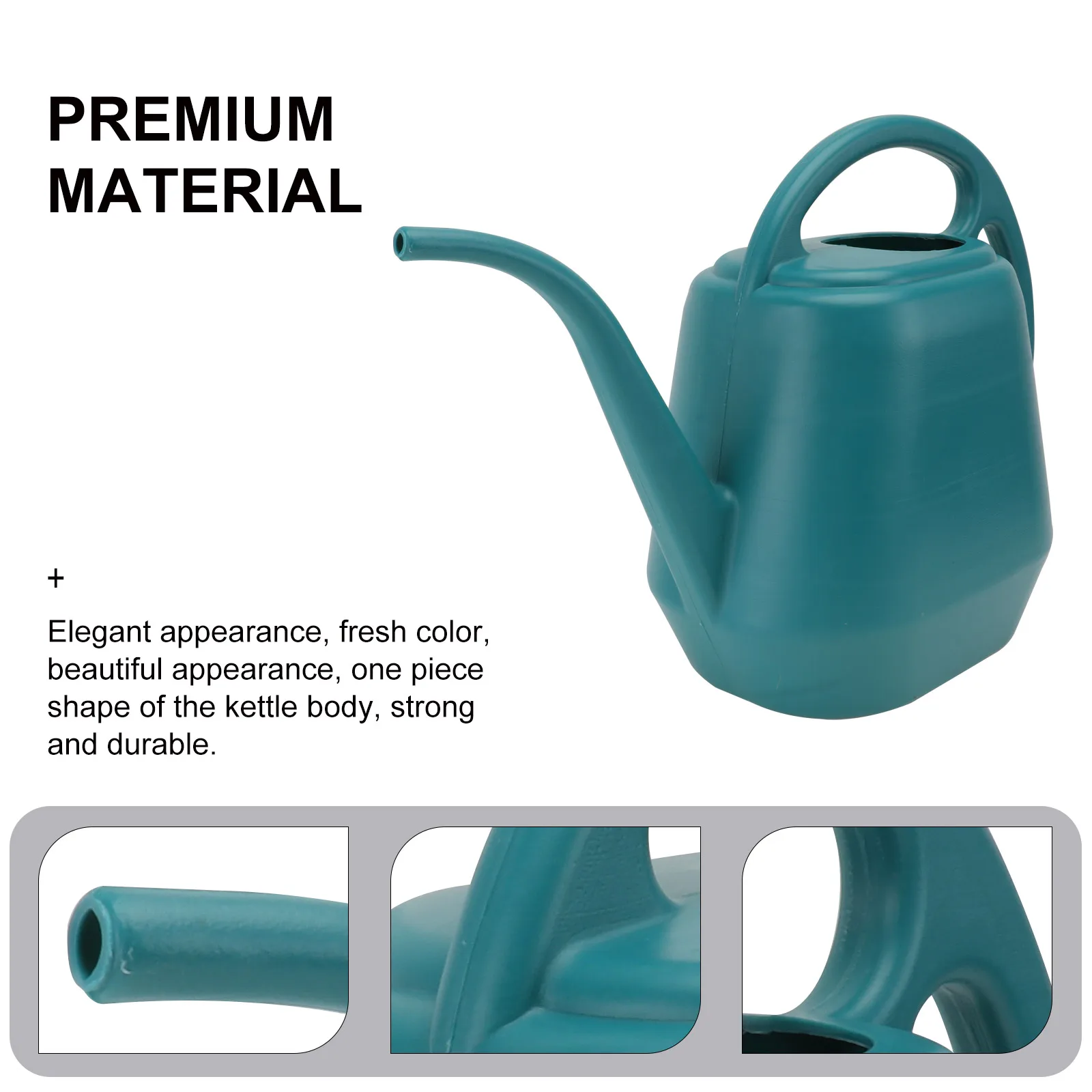 

4L Large Capacity Watering Can Plastic Gardening Pitcher Gray White Long Spout Durable Flower Succulents Irrigation Pot