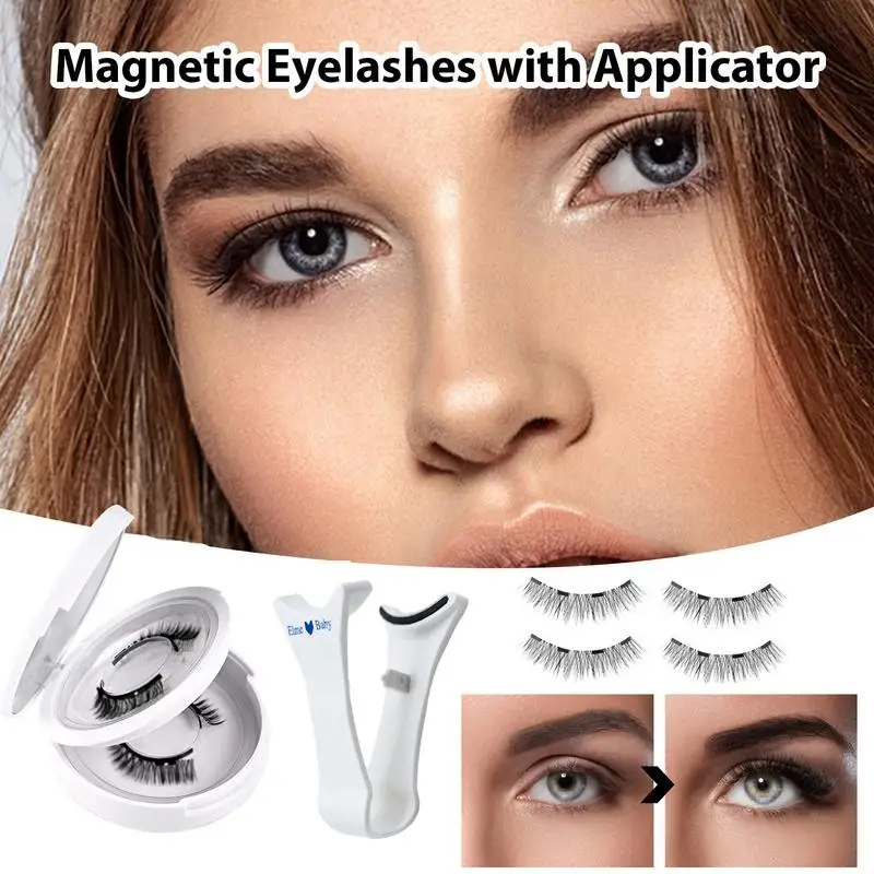 3D Magnetic Eyelashes Kit Reusable 4pcs Natural Magnetic False Eyelashes Easy To Wear Eye Lashes Makeup Accessories