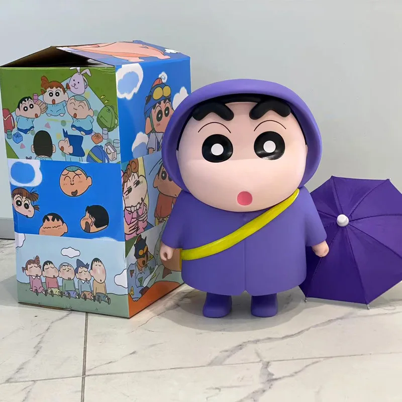 

40cm Crayon Shin chan Raincoat Pajama School Uniform Character Series Model Car Accessories Doll Series Decoration Anime Gift