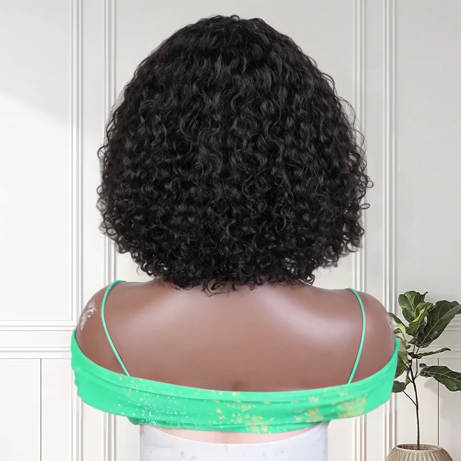 

13x6 Curly Hd Short Bob Wig 220 Density Human Hair Deep Wave Lace Frontal Wig 13x4 Water Wave Brazilian Hair For Women 8 10 Inch