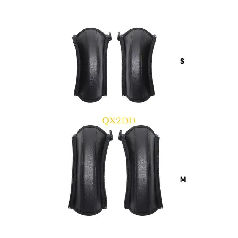 QX2D Universal Strollers Handle Cover Set Nonslip Grip Case Easy Cleaning PU Leather