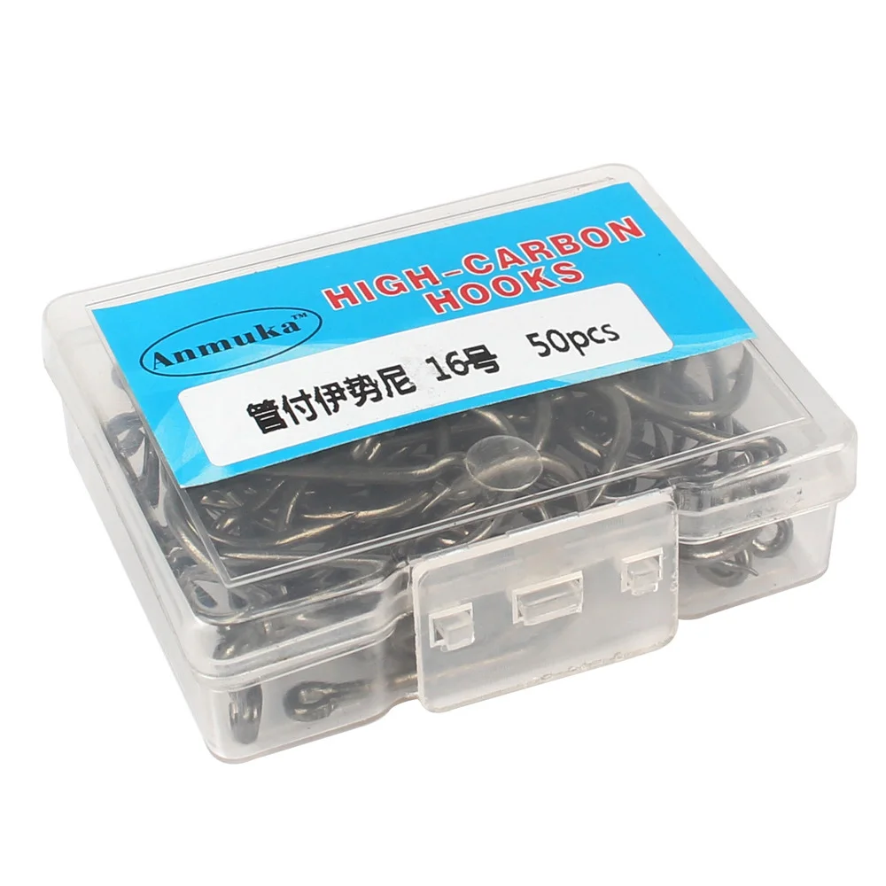 خطافات صيد السمك الشائكة للمياه المالحة والمياه العذبة خطافات صيد من الفولاذ عالي الكربون خطافات أسماك المياه العذبة #2