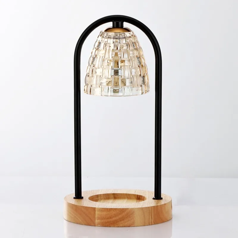 Wooden Luxury Aromatherapy Night Light Candle Crystal Table Lamp
