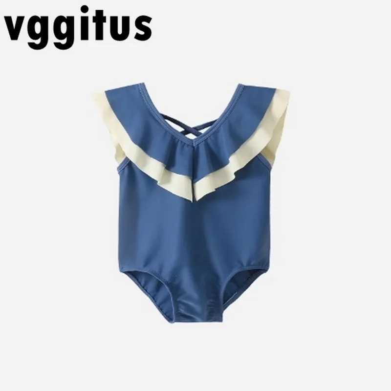 

Kid Triangle One-Pieces Swimwear Girls Sleeveless Ruffle Neck Backless Princess Swimsuit Hot Springs/water Parks/Beachwear H2526