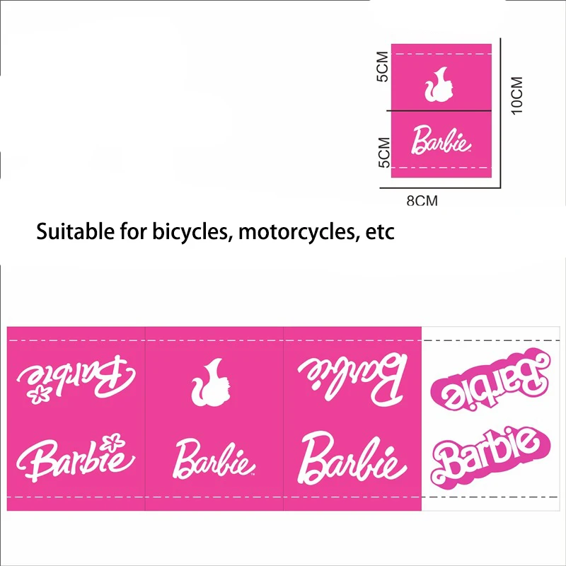 Etiqueta de lavado de coches Barbie Kawaii, decoración de película de moda, pegatina de coche impermeable, estilo Y2K, adornos de moda, regalo para