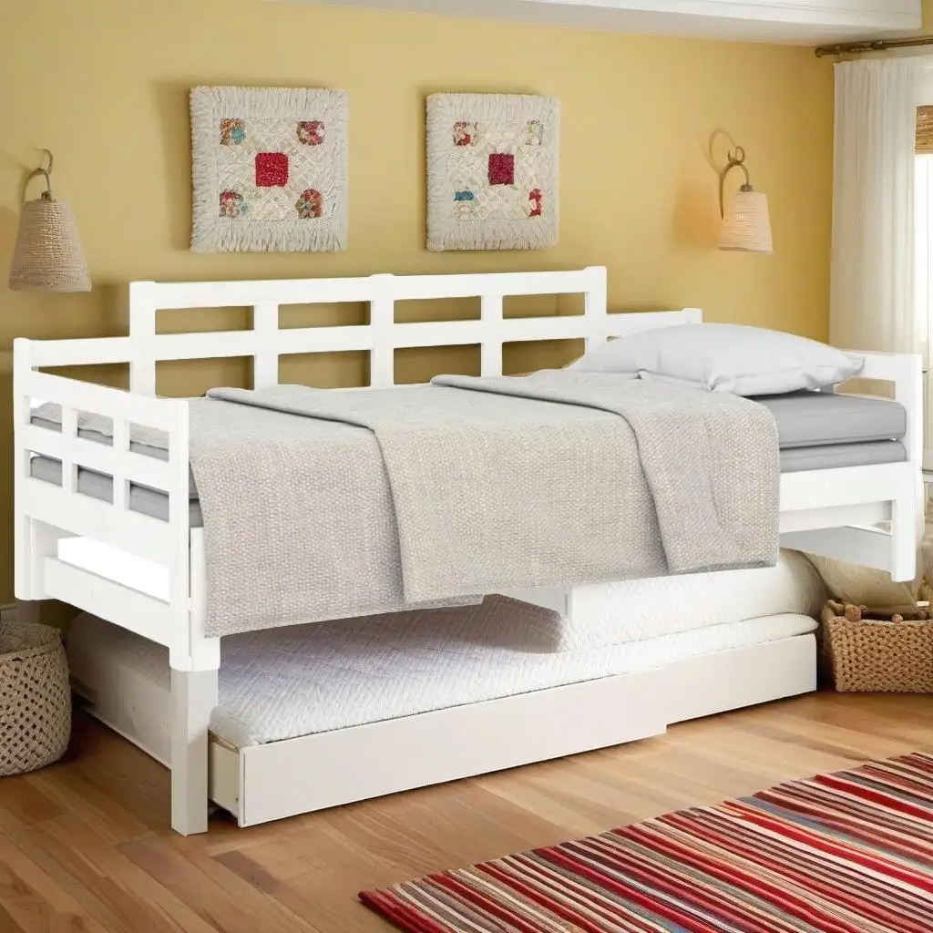 Pull-Out Day Bed Frame 2x(90x190) cm - No Mattress Included, Versatile Space-Saving Solution