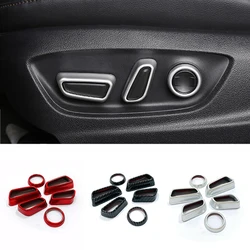 ABS Silver Carbon Red Accessories For Toyota bZ4X 2022 Car Seat adjustment Switch Cover Trim Sticker Interior Styling 6pcs