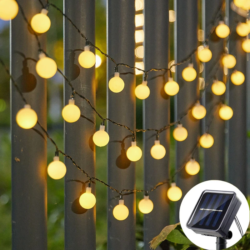 Outdoor Solar Runde Kugel Lichterketten Solar Globe Lichter für Hochzeit Party Weihnachten Dekoration Garten Dekoration Lichterkette