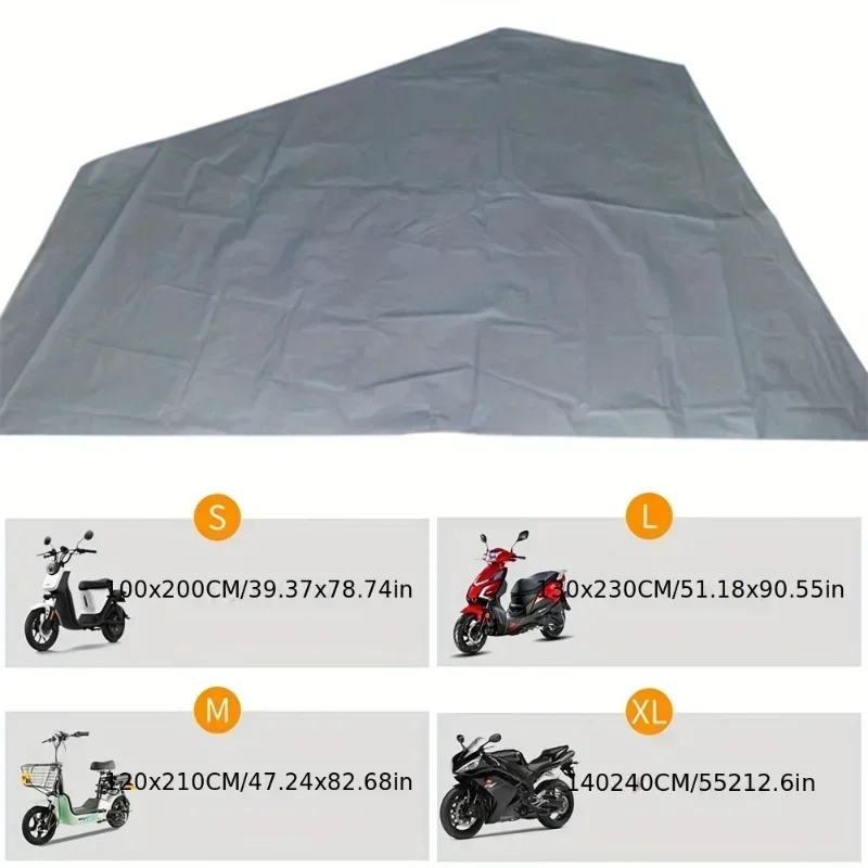 XL 140*240cm Motorcycle Clothing PEVA Single Layer Rainproof Sunscreen Bicycle Cover Electric Vehicle Protective Rain Protection