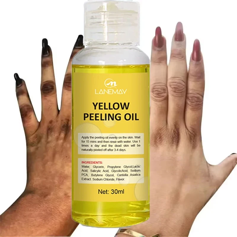 

Желтое пилинг-масло для очищения тела, отшелушивание для нежной сияющей кожи, отбеливание суставов пальцев, увлажняющий уход, косметические товары