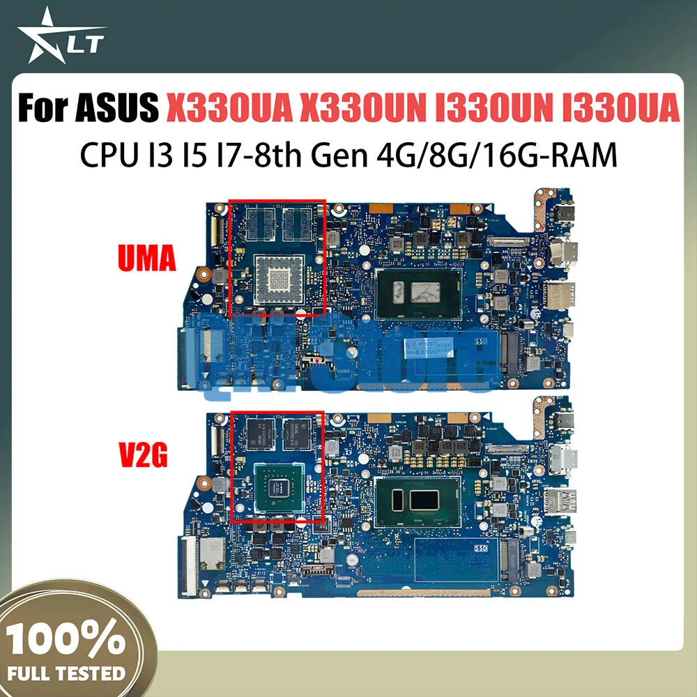 

X330UA Laptop Motherboard For ASUS VivoBook X330UN I330UN I330UA X330U Notebook Mainboard I3 I5 I7-8th 4G 8G 16G-RAM