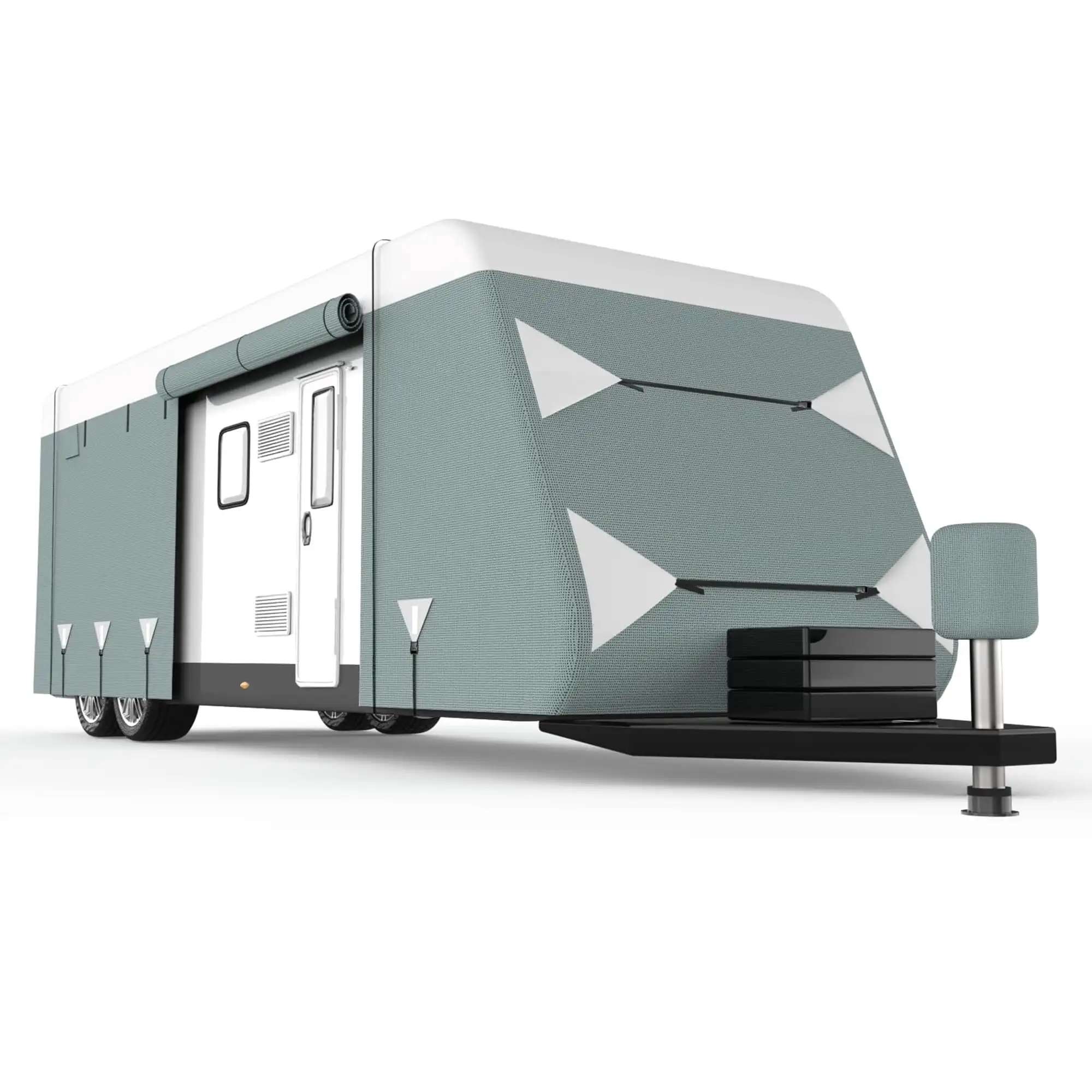 22.1-24FT Travel Trailer RV Cover, Upgraded Oxford Waterproof Rip-Resistant Anti-UV Camper Cover