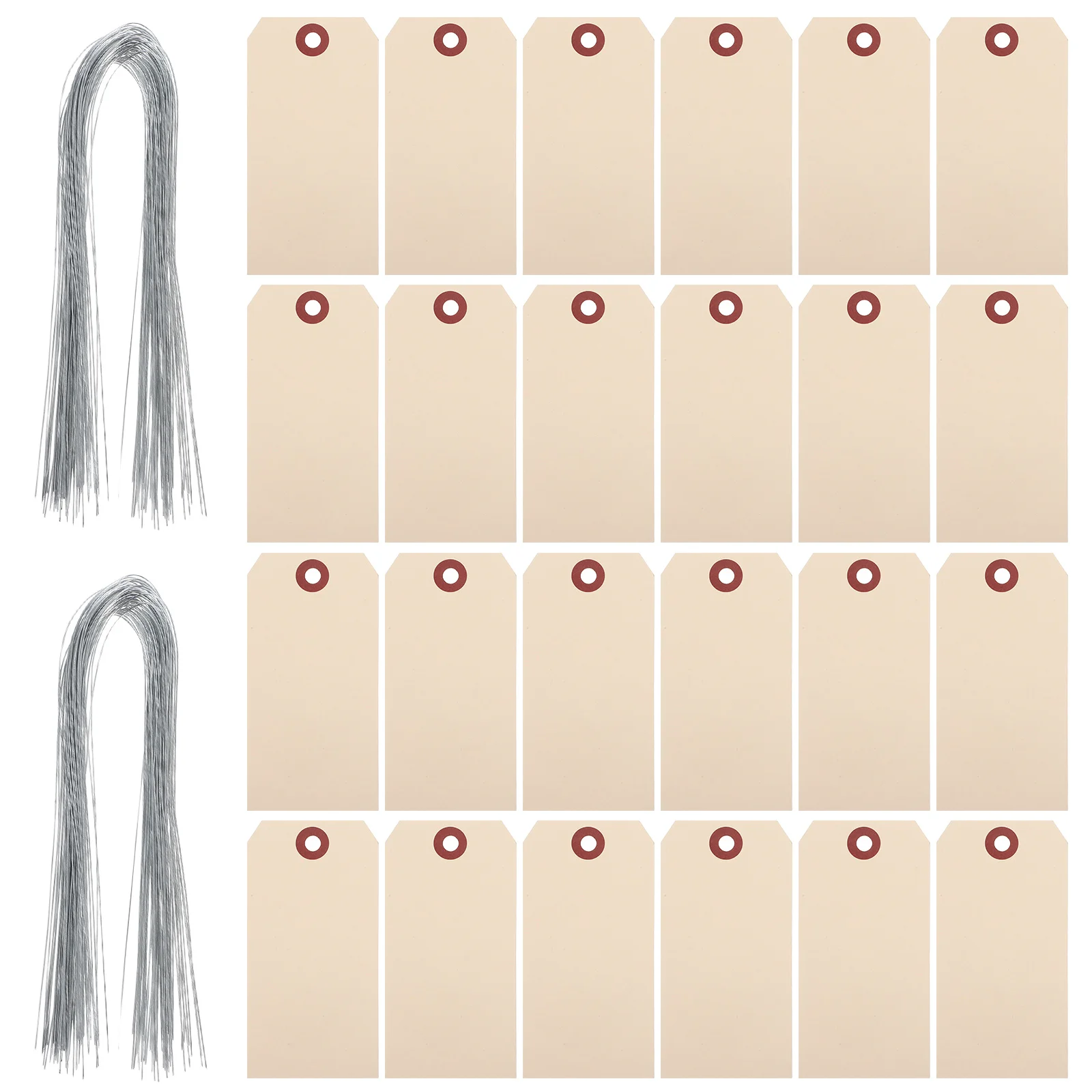 

50pcs Price Tag Manila Wire Tags with Eyelets for Shipping Packaging Sturdy Lightweight Portable Multipurpose Cargo Use
