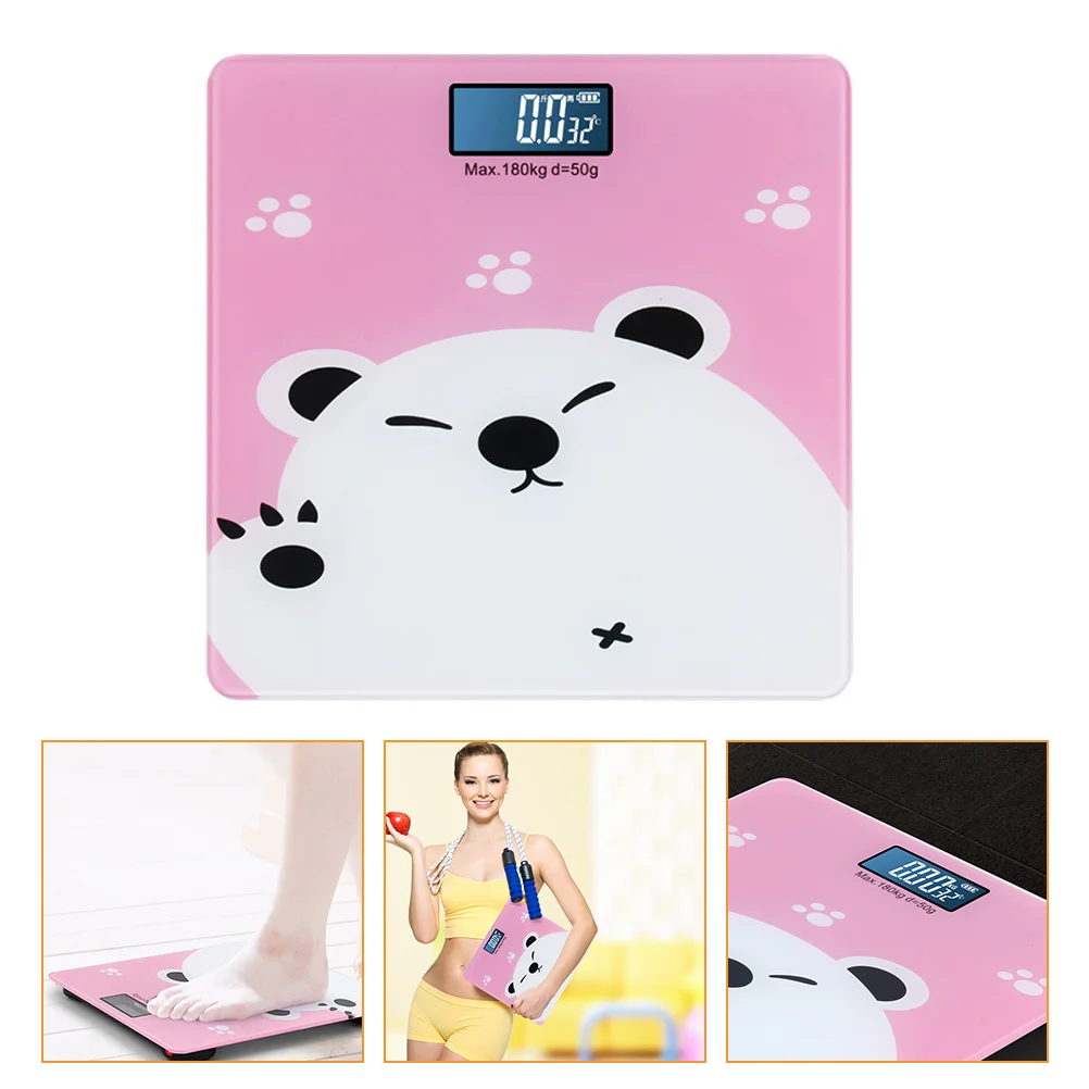 

Многофункциональные цифровые весы из закаленного стекла, розовый, супертонкий, плоский дизайн для младенцев, взрослых, домашних животных, ЖК-дисплей температуры