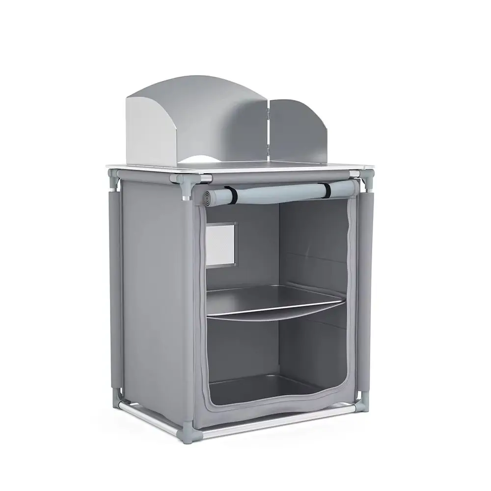 Livingandhome Grey Potable Outdoor Bbq Kitchen Table,