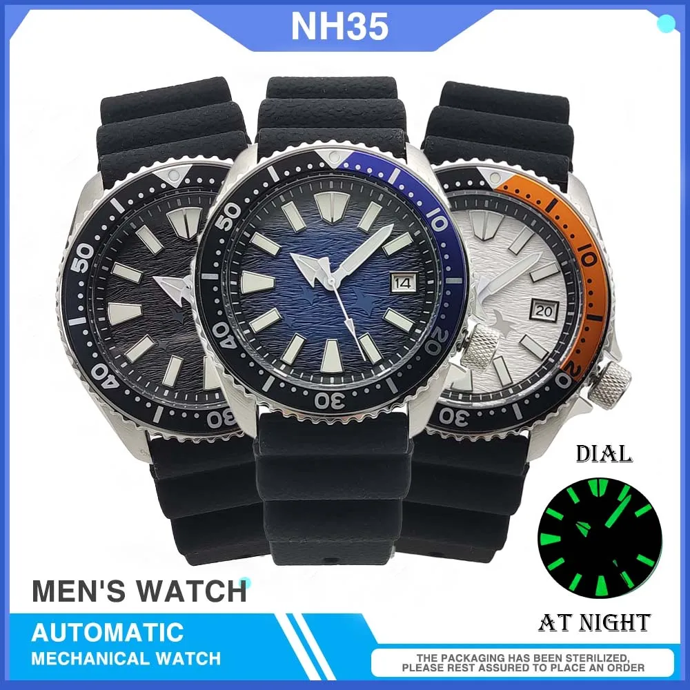 42MM SKX007 Watch NH35 Movement Men's Watch Automatic Mechanical Movement Stainless Steel Case Waterproof Sport Watch