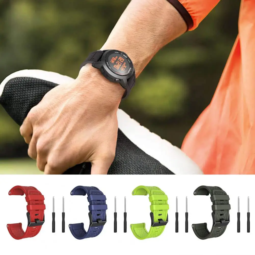 Watch Strap With Safety Buckle Soft Watch Band Silicone Wristband Comfortable Wristwatch Band Watch Accessories