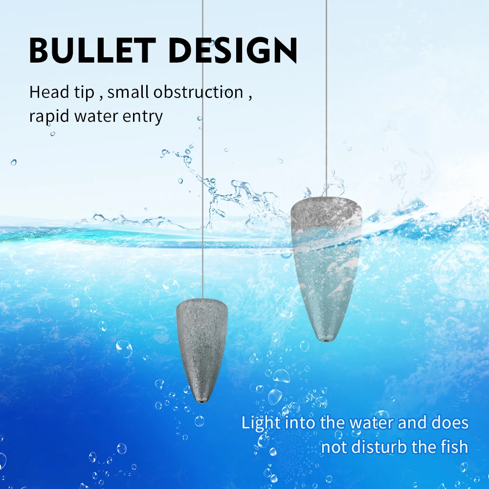 PROBEROS 50 Stück 1,8 g-40 g Bullet Cone Lead Sinkers Texas Rig Angelgewichte Salzwasser Süßwasser Pesca Angelzubehör – Detail 1