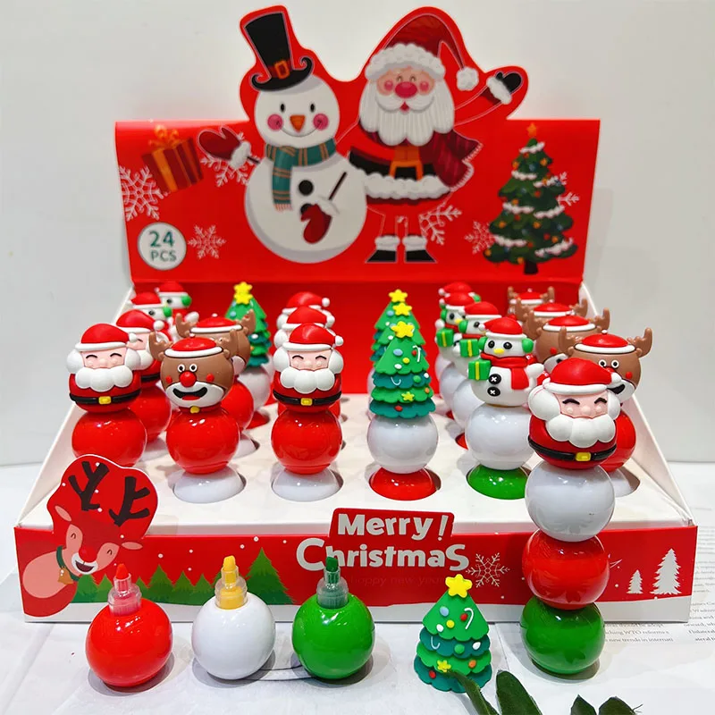 Christmas 24pcs Creative Kawaii Splicing Color Markers Student Children's Paintbrush Stationery Set Christmas Gift